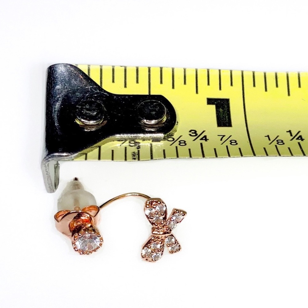 2/$20! 14K Rose Gold Plated Earrings w/Jackets - Picture 6 of 7